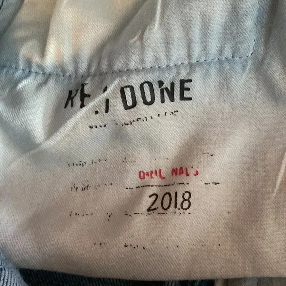 RE/DONE 90s Crop in Mid 70s Wash High Rise Blue Jeans Size 25 - Picture 9 of 12